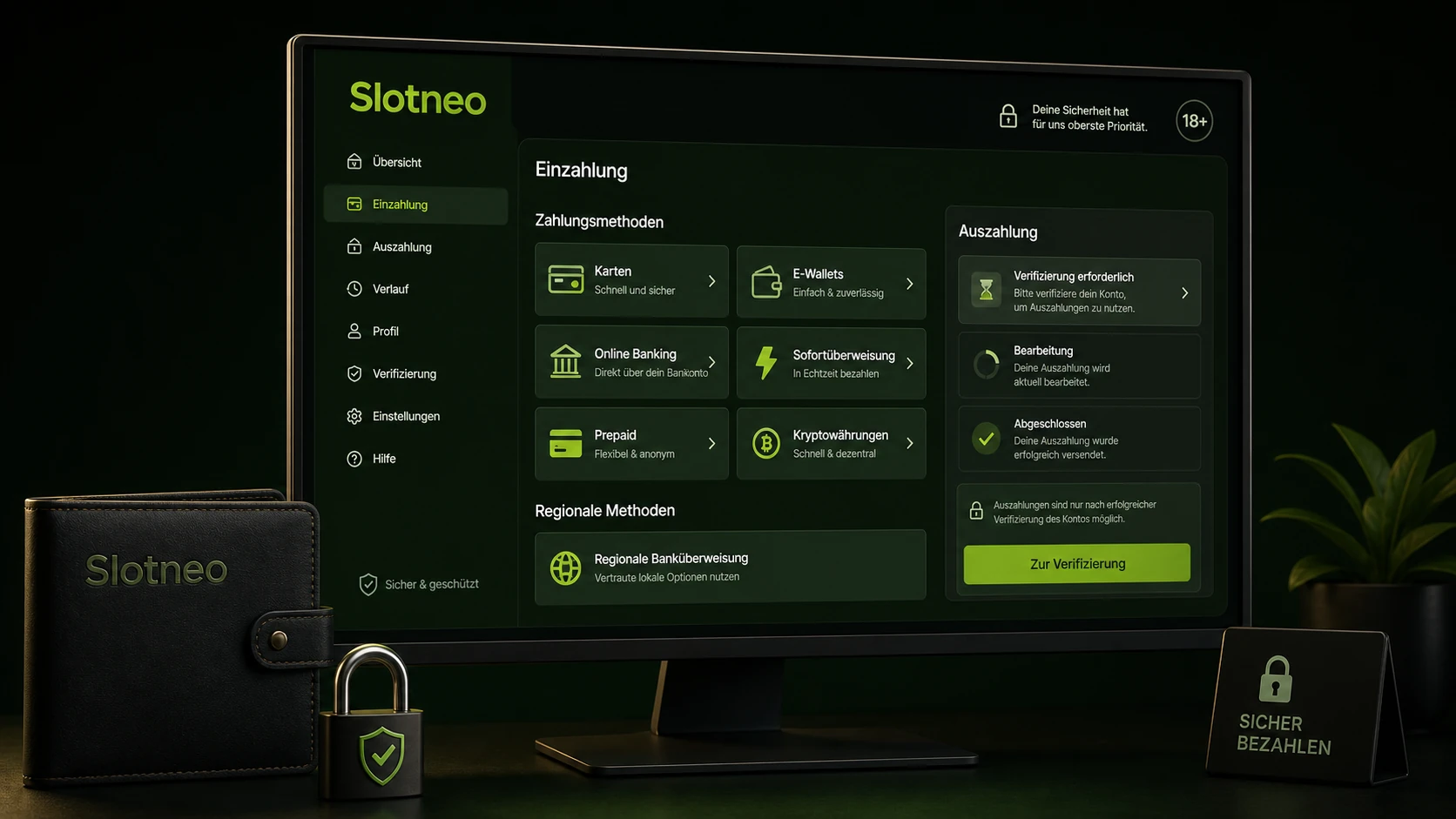 Zahlungsmethoden bei Slotneo